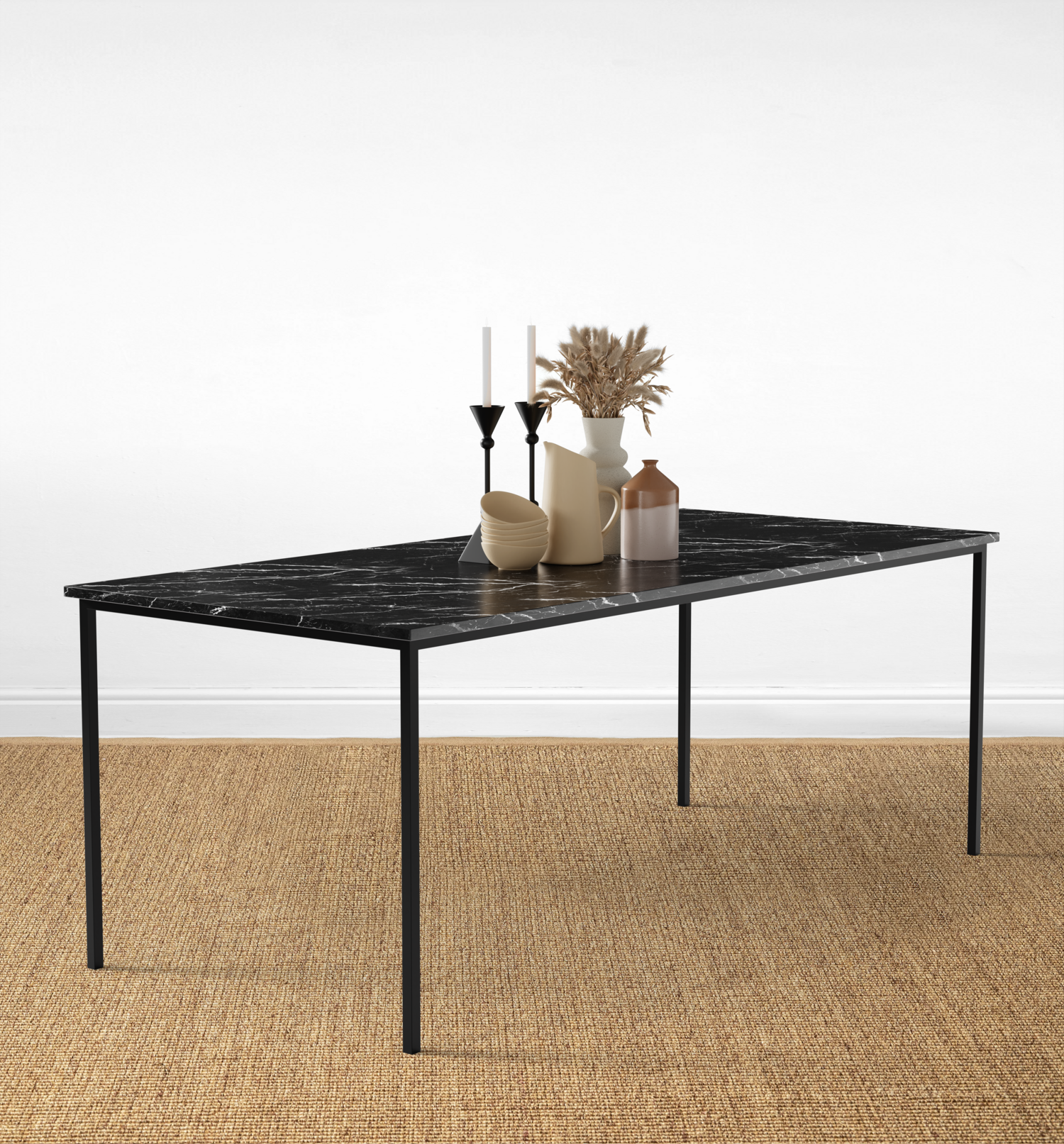 Bomo Dining Table Alba Black Marble