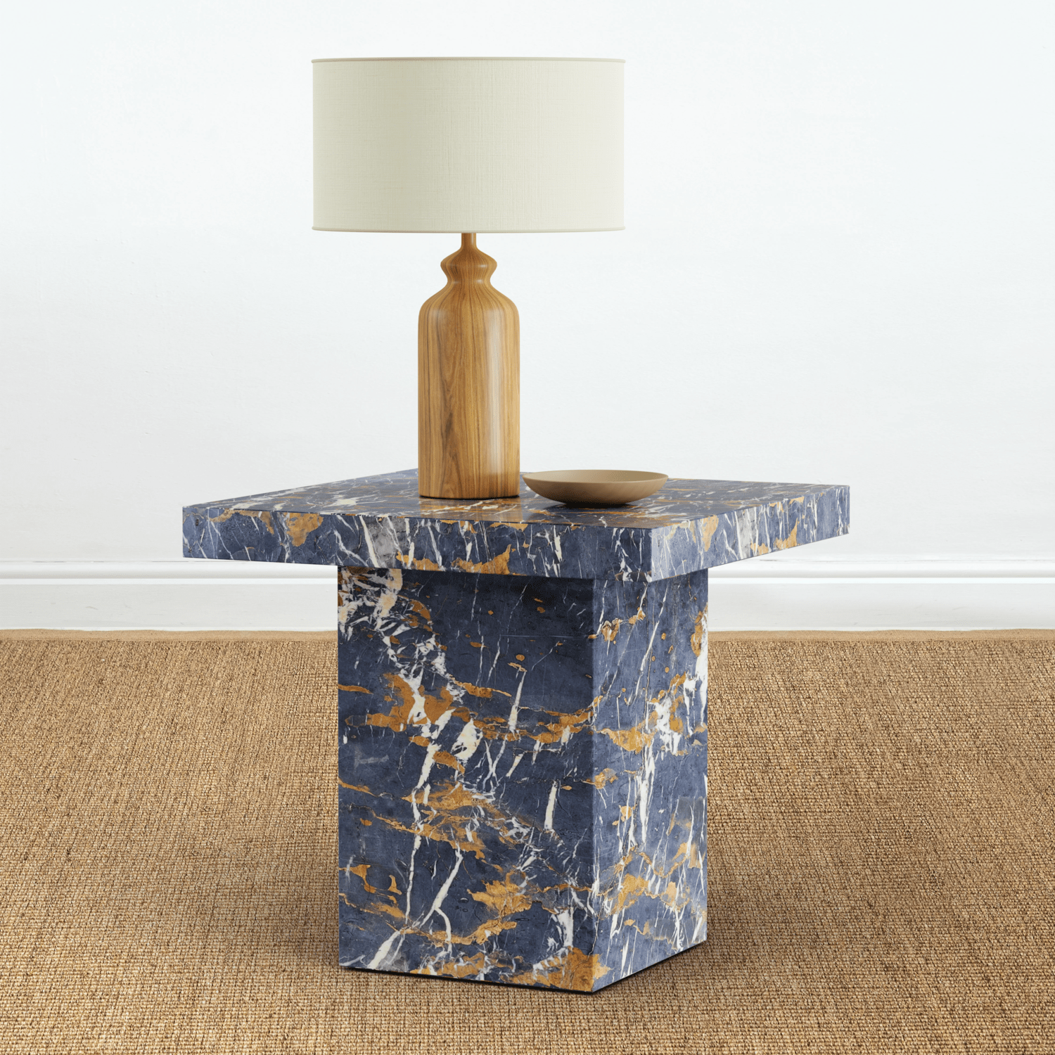 BOMO SIDE TABLE KUBITO BLUE MARBLE