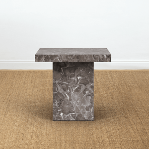 BOMO SIDE TABLE KUBITO BROWN MARBLE