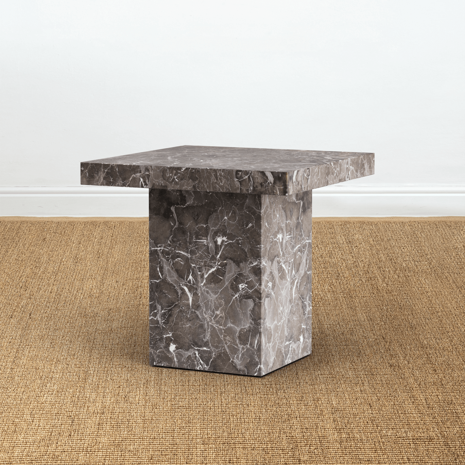 BOMO SIDE TABLE KUBITO BROWN MARBLE