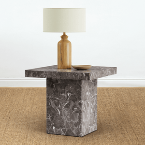 BOMO SIDE TABLE KUBITO BROWN MARBLE