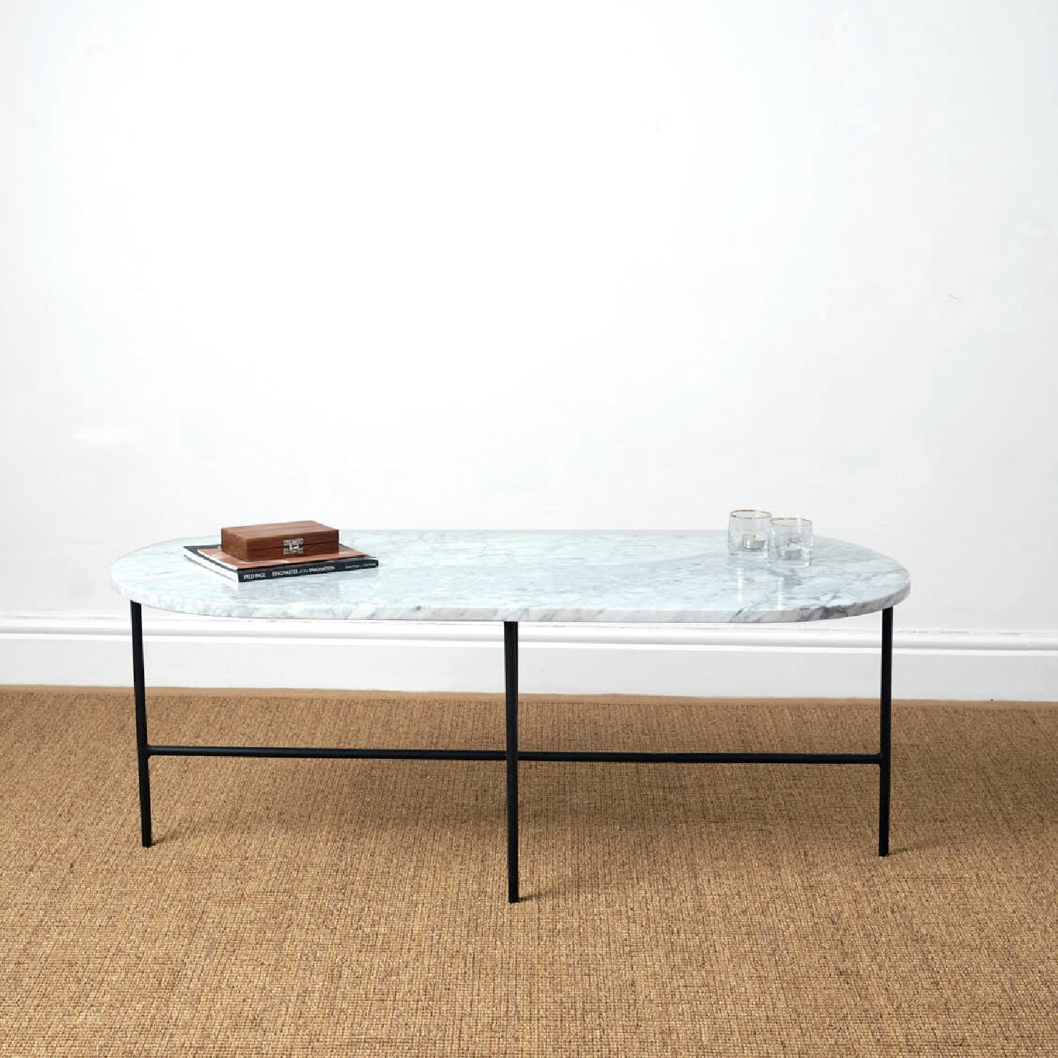 BOMO OVALE COFFEE TABLE LOULOU WHITE MARBLE