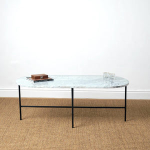 BOMO OVALE COFFEE TABLE LOULOU WHITE MARBLE