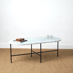 BOMO OVALE COFFEE TABLE LOULOU WHITE MARBLE