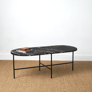 BOMO OVALE COFFEE TABLE LOULOU BLACK MARBLE