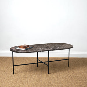 BOMO OVALE COFFEE TABLE LOULOU BROWN MARBLE