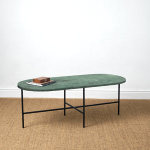 BOMO OVALE COFFEE TABLE LOULOU GREEN MARBLE